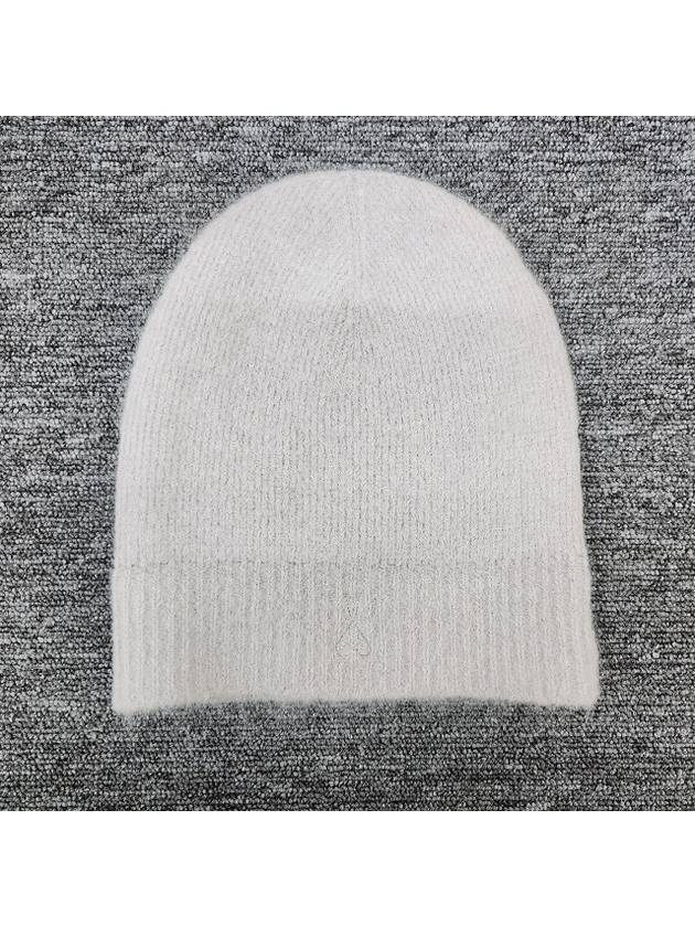 Cloudy Wool Alpaca Hair Knit Beanie Pearl Grey - AMI - BALAAN 7