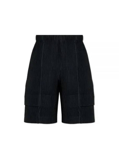 Pleated Cargo Shorts Black - ISSEY MIYAKE - BALAAN 2