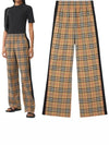 Side Stripe Vintage Check Stretch Cotton Trousers Archive Beige - BURBERRY - BALAAN.