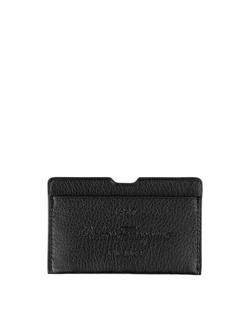 Men's Leather Card Wallet Black - SALVATORE FERRAGAMO - BALAAN 1