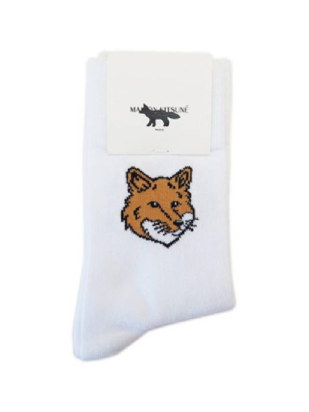 Fox Head Socks White - MAISON KITSUNE - BALAAN 3