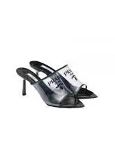 Logo Print Plexiglas Sandals Heel Black - PRADA - BALAAN 2