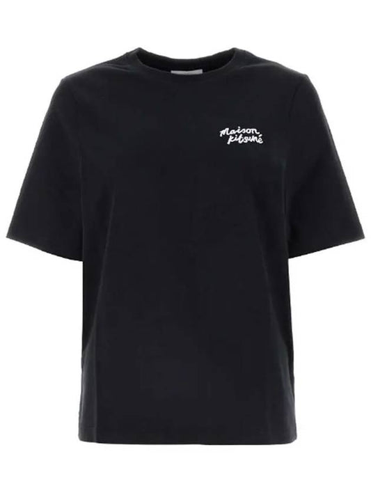 Handwriting Logo Cotton Short Sleeve T-Shirt Black - MAISON KITSUNE - BALAAN 2