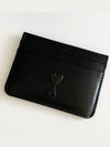 Heart Logo Leather Card Wallet Black - AMI - BALAAN 3