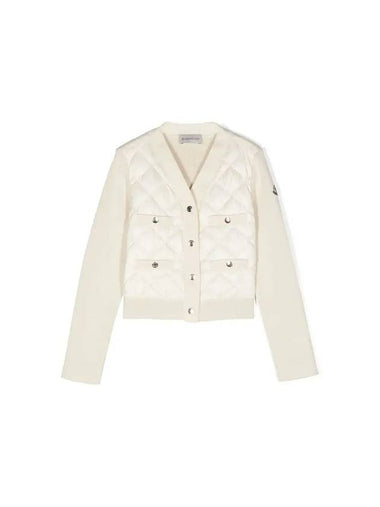 Kids Knit Mix Padded Jacket White - MONCLER - BALAAN 1