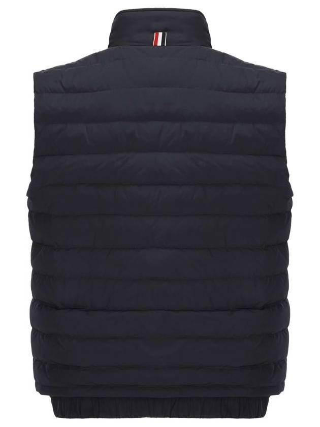 4 Bar Poly Twill Down Vest Navy - THOM BROWNE - BALAAN 3