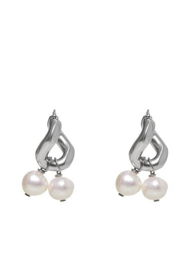 Pearl Drop Earrings Silver - JIL SANDER - BALAAN 1