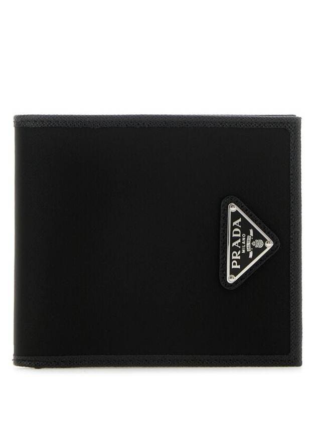 Triangle Logo Re-Nylon Half Wallet Black - PRADA - BALAAN 3