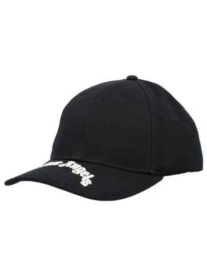 Logo Print Ball Cap Black - PALM ANGELS - BALAAN 2