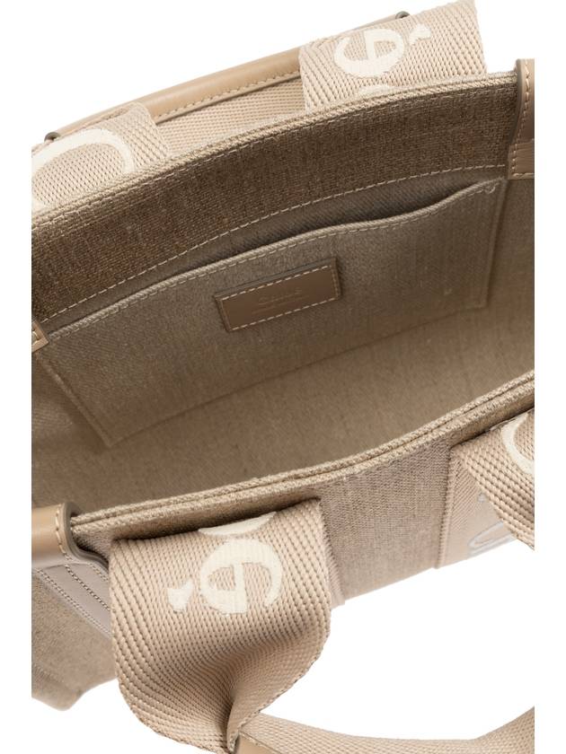 Woody Small Tote Bag Beige Linen - CHLOE - BALAAN 6