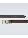 FF double logo monogram gold tone buckle leather belt brown - FENDI - BALAAN 4