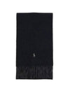 Reversible Wool Blend Muffler Navy - POLO RALPH LAUREN - BALAAN 1