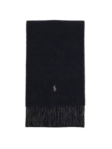 Reversible Wool Blend Muffler Navy - POLO RALPH LAUREN - BALAAN 1