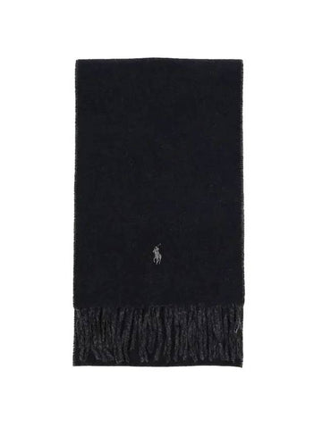 Reversible Wool Blend Muffler Navy - POLO RALPH LAUREN - BALAAN 1