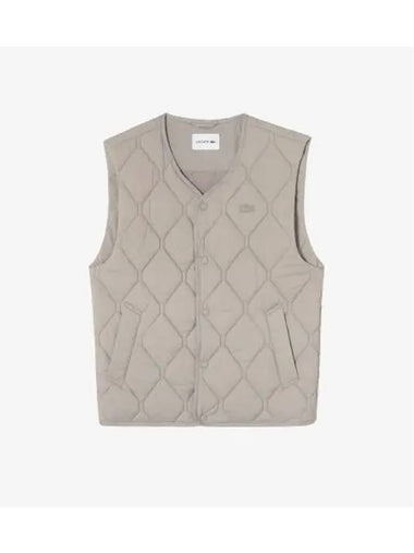 Men s collarless padded vest beige - LACOSTE - BALAAN 1