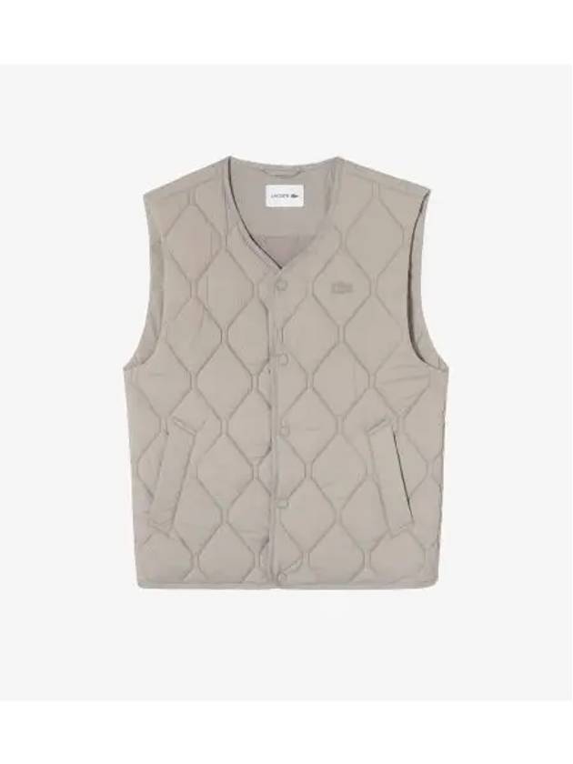 Men s collarless padded vest beige - LACOSTE - BALAAN 1