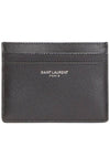 Smooth Leather Classic Logo Card Wallet Black - SAINT LAURENT - BALAAN 2