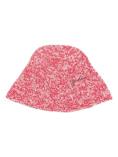 Crochet Ricamo Logo Bucket Hat Red - GANNI - BALAAN 2