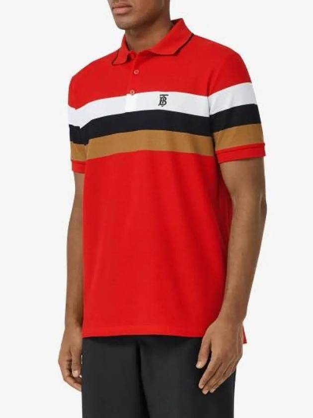 TB Logo Stripe Short Sleeve Polo Shirt Red - BURBERRY - BALAAN 4