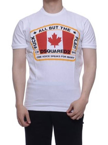 Maple Canadian Flag Short Sleeve T-Shirt White - DSQUARED2 - BALAAN 1