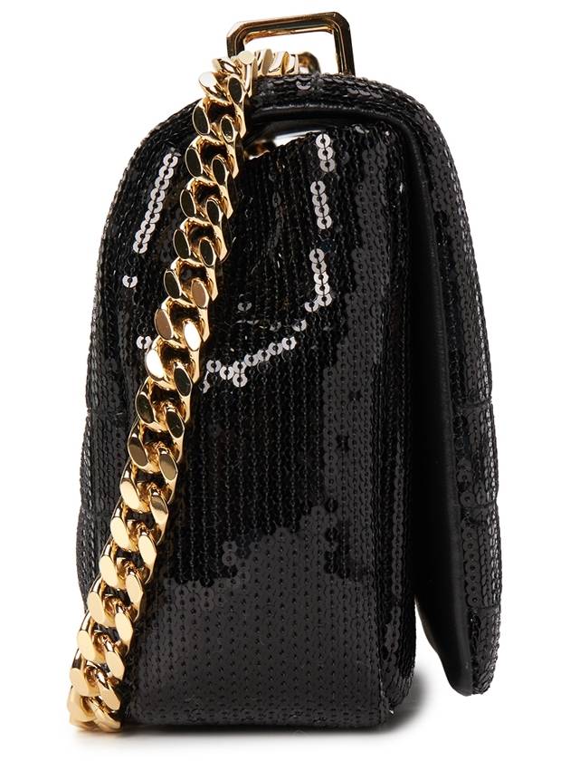 Lola Sequin Quilted Leather Small Shoulder Bag Black - BURBERRY - BALAAN 4