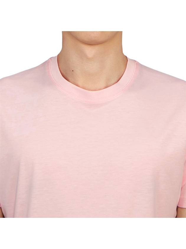 Men's Lyocell Round Neck Cotton Short Sleeve T-Shirt Pink - TOM FORD - BALAAN 8