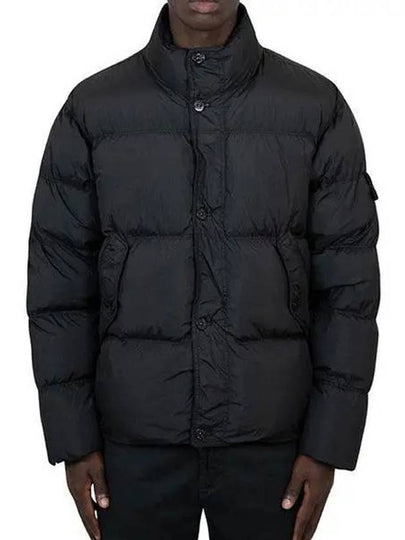 Garment Dyed Crinkle Reps Down Padding Black - STONE ISLAND - BALAAN 2