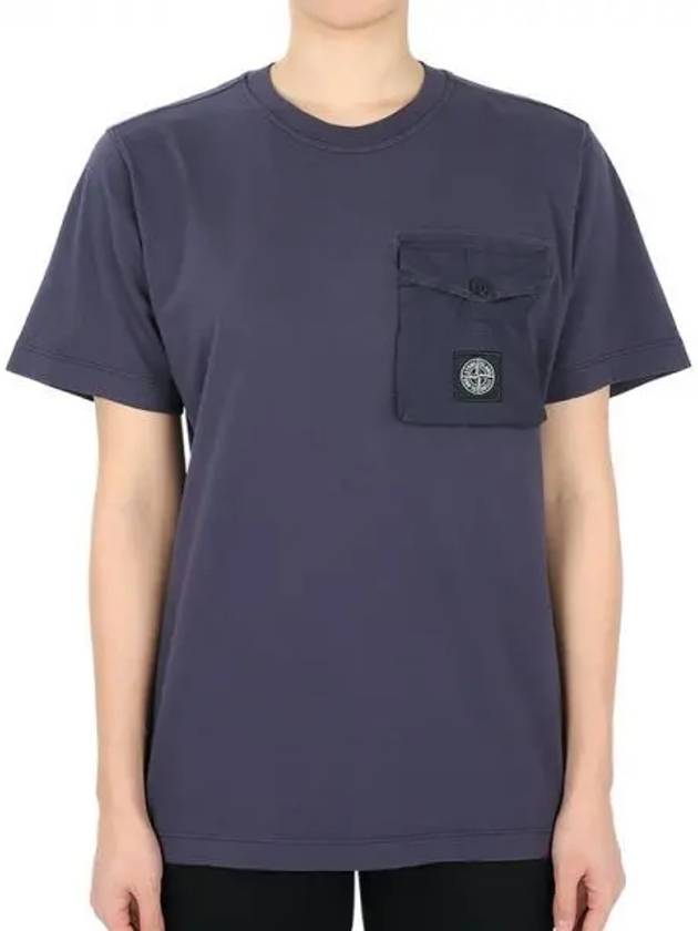 Stone Waffen Patch Pocket Short Sleeve Blue Navy 781620247 V0026 14A Can be worn by adults - STONE ISLAND - BALAAN 2