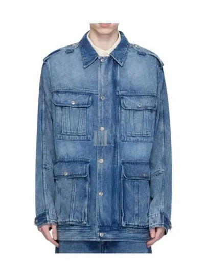 Taho Jumper Denim Jacket Light Blue - ISABEL MARANT - BALAAN 2