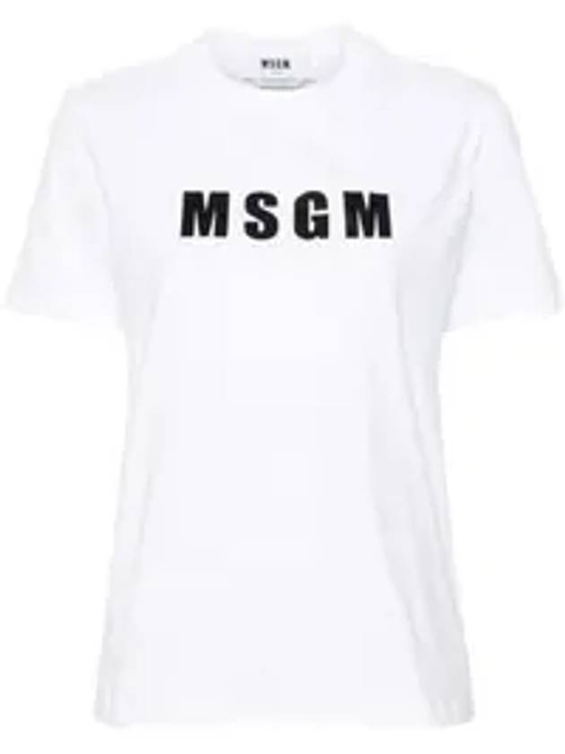 Logo Print Cotton Short Sleeve T-Shirt White - MSGM - BALAAN 2