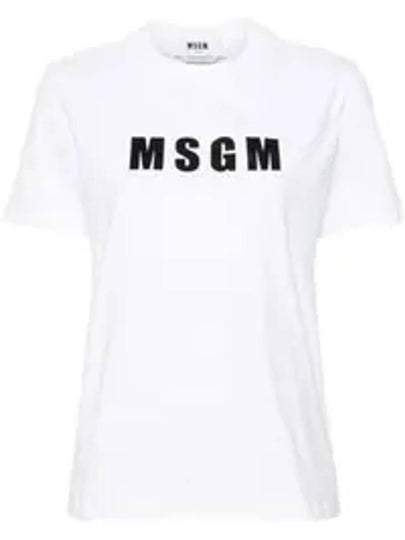 Logo Print Cotton Short Sleeve T-Shirt White - MSGM - BALAAN 2