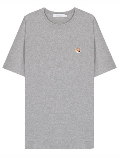 Fox Head Patch Classic Short Sleeve T-Shirt Grey Melange - MAISON KITSUNE - BALAAN 2