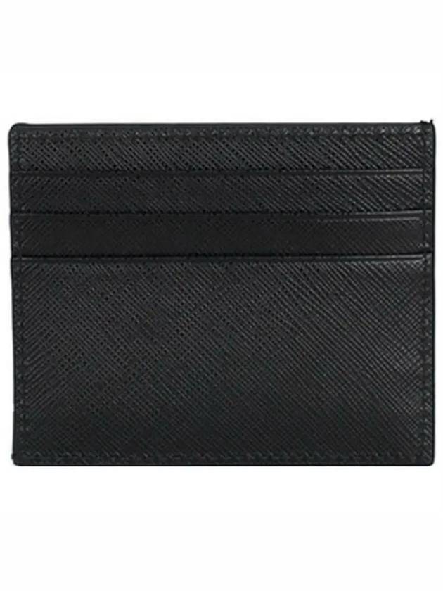 Triangle Logo Saffiano Card Wallet Black - PRADA - BALAAN 5