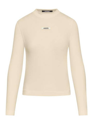 Le Gros Grain Manches Long Sleeve T-Shirt Beige - JACQUEMUS - BALAAN 1