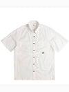 Cotton Rip-Stop Short Sleeve Shirt White - CP COMPANY - BALAAN 3