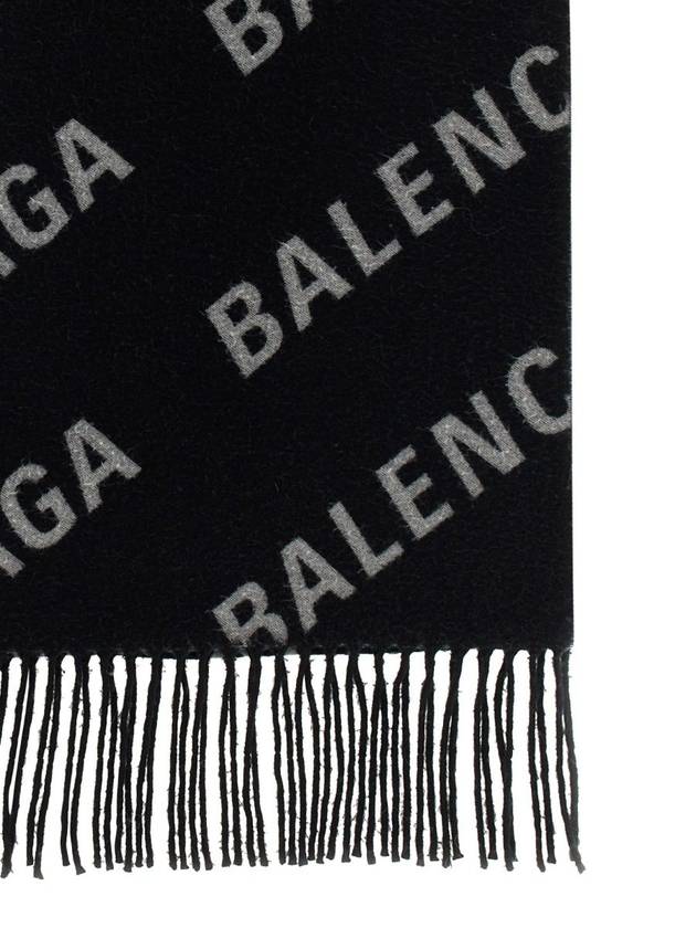 All-Over Logo Muffler Black - BALENCIAGA - BALAAN 4