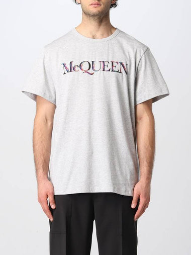 T-shirt Alexander McQueen in cotone con ricamo logo - ALEXANDER MCQUEEN - BALAAN 1