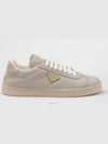 Leather Low Top Sneakers Pumice Stone - PRADA - BALAAN 3