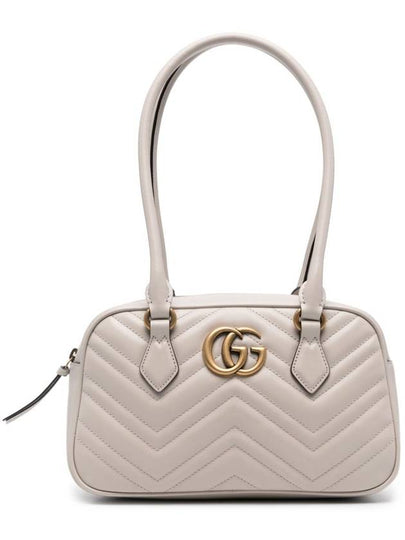 GG Marmont Leather Small Top Handle Shoulder Bag Light Grey - GUCCI - BALAAN 2