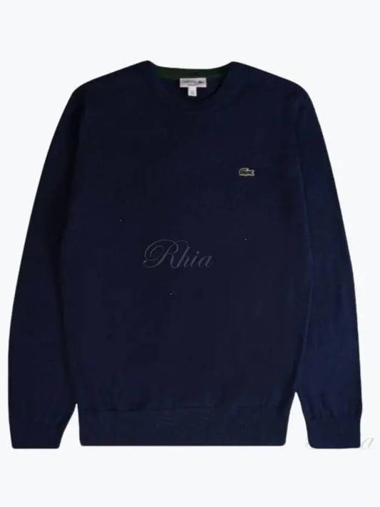 Embroidery Logo Crewneck Cotton Sweatshirt Navy - LACOSTE - BALAAN 2