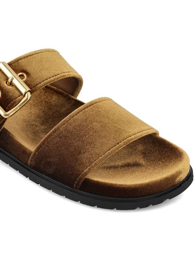 Velvet Slide Slippers Oak - PRADA - BALAAN 5