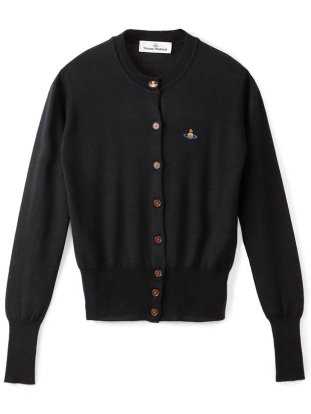 Bea Embroidered Logo Cardigan Black - VIVIENNE WESTWOOD - BALAAN 2