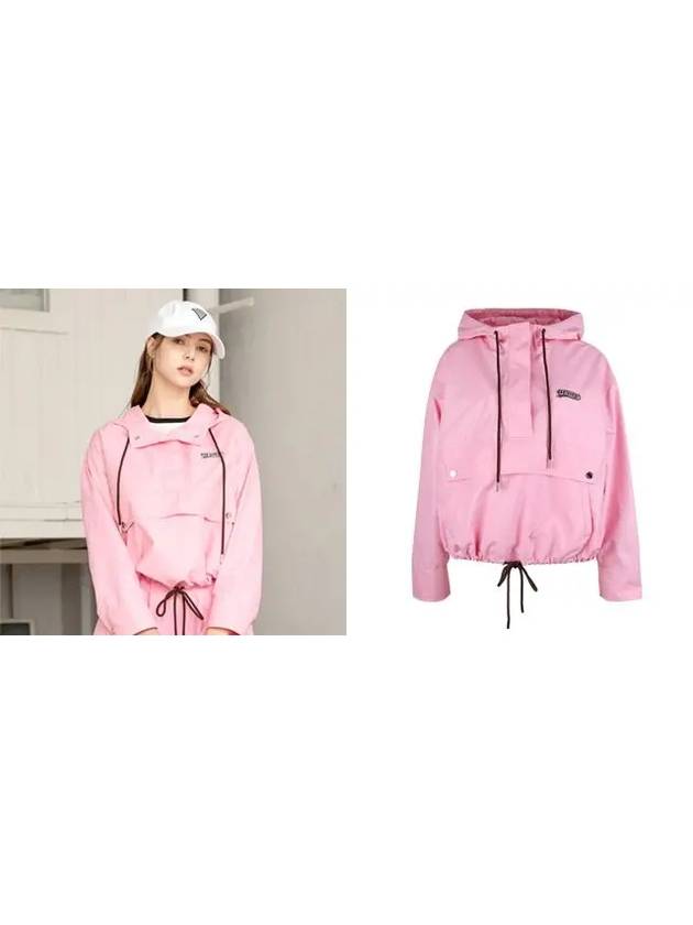 Golf Tennis Colorful Hooded Anorak Jumper Pink - AVAVE - BALAAN 3