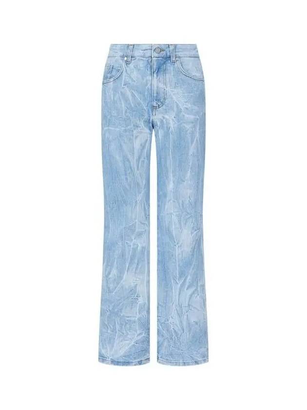 Flare crinkle denim pants light indigo - STELLA MCCARTNEY - BALAAN 1