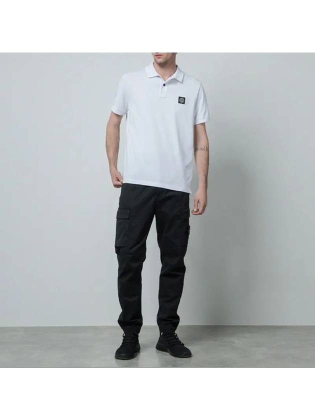 Pique Stretch Cotton Short Sleeve Polo Shirt White - STONE ISLAND - BALAAN 4