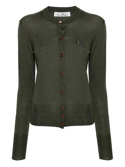 Bea Embroidered Logo Cardigan Green - VIVIENNE WESTWOOD - BALAAN 2