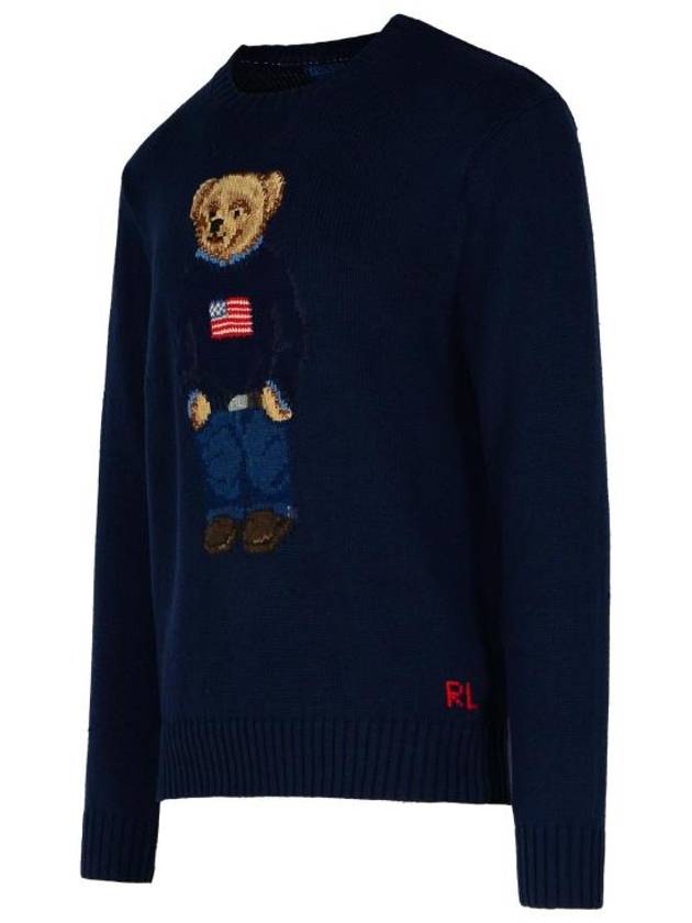 Bear Logo Cotton Blend Sweatshirt Navy - POLO RALPH LAUREN - BALAAN 3