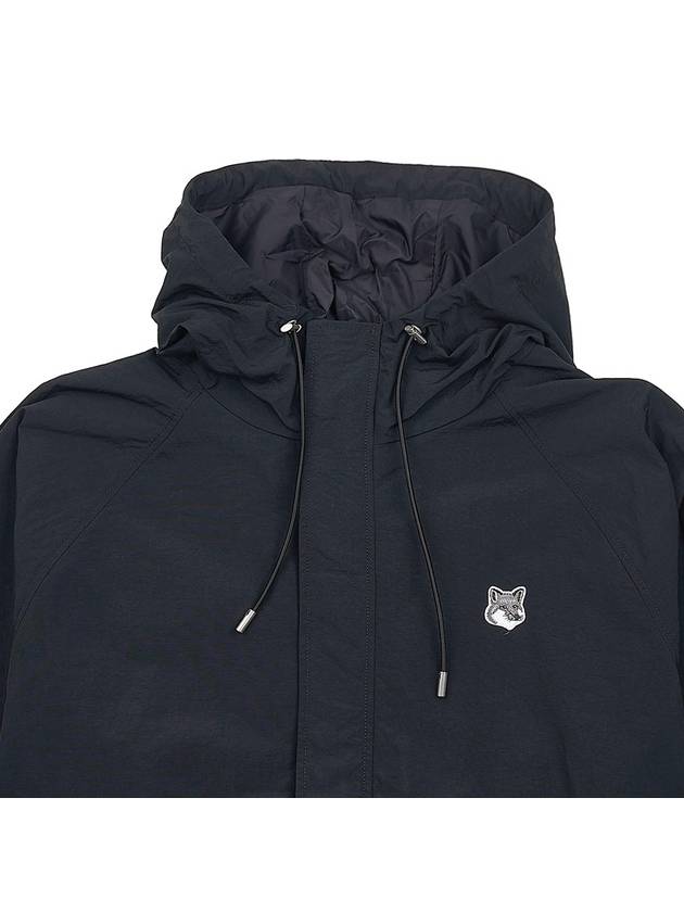 Hoodie Windbreaker in Nylon with Grey Fox Head Patch Black - MAISON KITSUNE - BALAAN 4