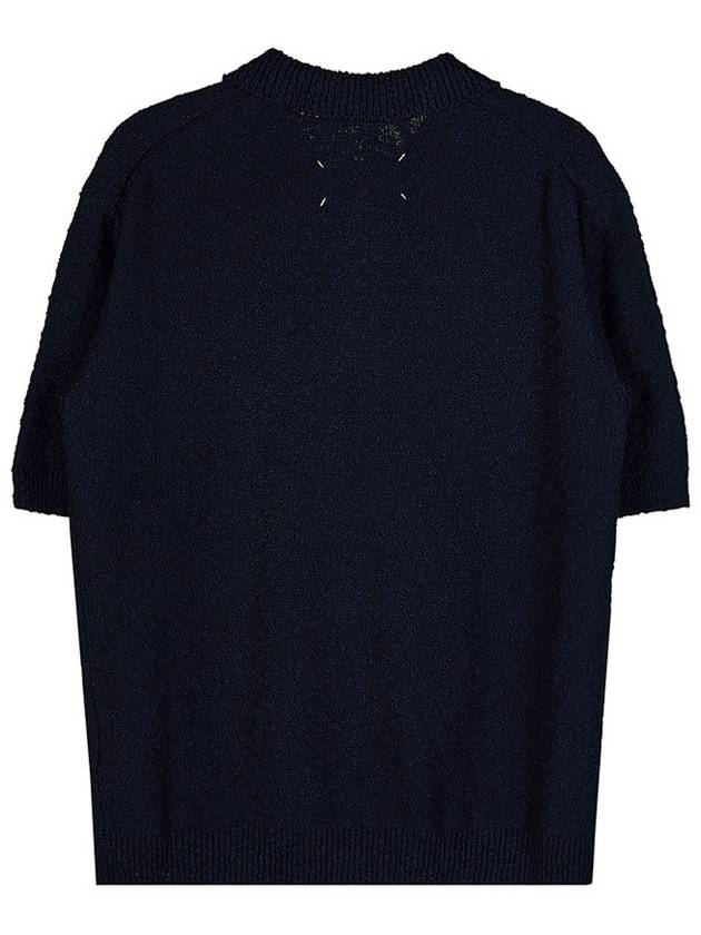 Nostalgic Boucle Knit Polo Shirt Navy - MAISON MARGIELA - BALAAN 3