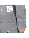 Embroidered Crew Neck Cotton Sweatshirt Grey - THOM BROWNE - BALAAN 8